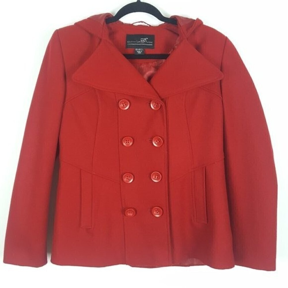 Generation NXT Wear Womens Coat Red Size M Button Front Hooded Coat